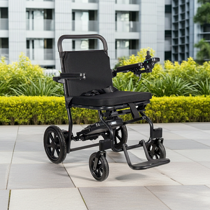 EverActiv EcoAir Lightweight Electric Wheelchair 16.5kg (with Battery) | Brushless Motor Foldable Power Wheelchair | Digital Joystick Controller | 15KM Lithium Battery | Portable Motorized Wheelchair for Travel