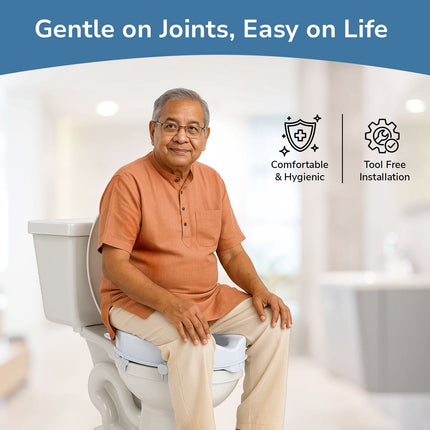 Everactiv Raised Toilet Seat Riser  – Commode Raiser for Elderly, Seniors, Disabled – Heavy Duty Toilet Seat Elevator for Knee Pain, Post Surgery – Easy Installation & Portable