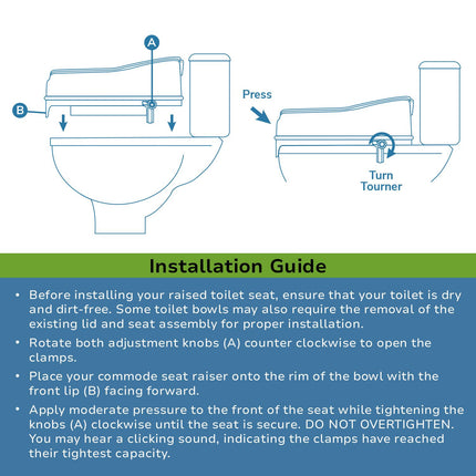 Everactiv Raised Toilet Seat Riser  – Commode Raiser for Elderly, Seniors, Disabled – Heavy Duty Toilet Seat Elevator for Knee Pain, Post Surgery – Easy Installation & Portable