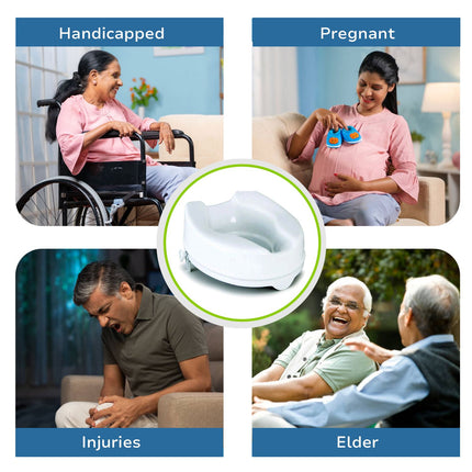 Everactiv Raised Toilet Seat Riser  – Commode Raiser for Elderly, Seniors, Disabled – Heavy Duty Toilet Seat Elevator for Knee Pain, Post Surgery – Easy Installation & Portable