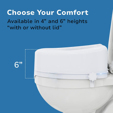 Everactiv Raised Toilet Seat Riser  – Commode Raiser for Elderly, Seniors, Disabled – Heavy Duty Toilet Seat Elevator for Knee Pain, Post Surgery – Easy Installation & Portable