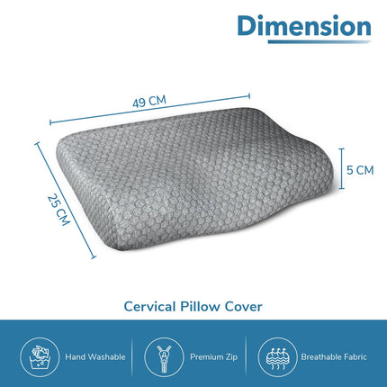 EverActiv Contour Cervical Pillow with 100% Memory Foam | Ergonomic Orthopedic Neck & Shoulder Support for Elderly, Pain Relief, Cervical Spondylosis & Better Sleep | Breathable Removable Cover