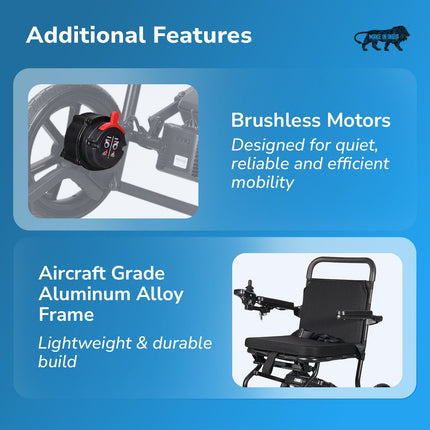 EverActiv EcoAir Lightweight Electric Wheelchair 16.5kg (with Battery) | Brushless Motor Foldable Power Wheelchair | Digital Joystick Controller | 15KM Lithium Battery | Portable Motorized Wheelchair for Travel