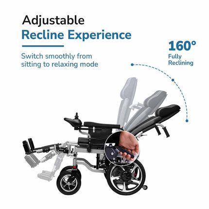EverActiv EcoRider Plus Heavy Duty Electric Wheelchair for Adults & Elderly | Foldable Motorized Wheelchair with Dual 300W Motors, Remote Control & Attendant Mode | Air Travel Friendly Bariatric Power Wheelchair | 150 Kg Capacity