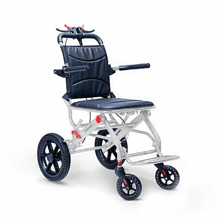 EverActiv Portable Travel Wheelchair for Seniors | Ultra-Light  | Foldable, Compact, Attendant Brake, Travel Convenience | Wheelchair for old people