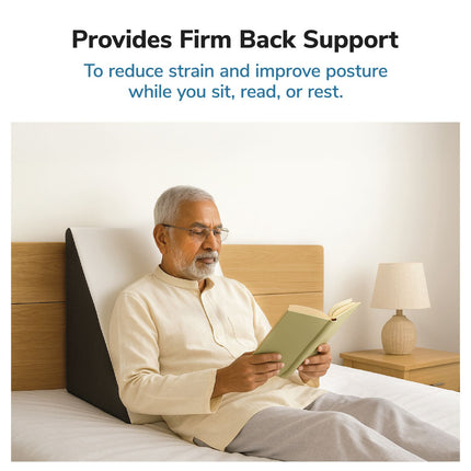 EverActiv 100% Memory Foam Wedge Pillow for Elderly | Back, Neck & Leg Support Cushion for Acid Reflux, Snoring & Pain Relief | Orthopedic Bed Wedge with Washable Cover