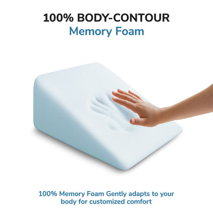 EverActiv 100% Memory Foam Wedge Pillow for Elderly | Back, Neck & Leg Support Cushion for Acid Reflux, Snoring & Pain Relief | Orthopedic Bed Wedge with Washable Cover