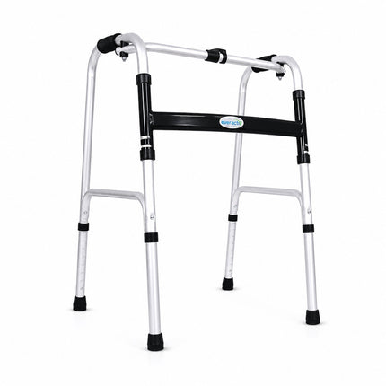 Everactiv Lightweight Aluminium/Glossy Finish Walker for adults, Height Adjustable Walking Support for Old People, Sturdy Frame Walker for Old People | Made in India