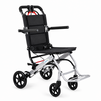 EverActiv Portable Travel Wheelchair for Seniors | Ultra-Light  | Foldable, Compact, Attendant Brake, Travel Convenience | Wheelchair for old people
