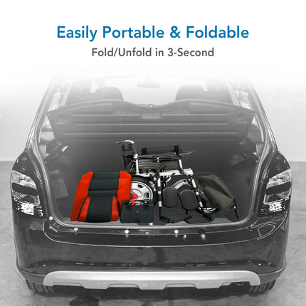 Everactiv EcoRider | Electric Wheelchair with additional Headrest | 180 degree Reclining | Elevating and Detachable Footrest