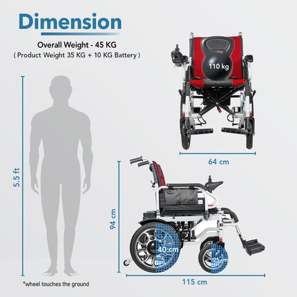 Everactiv EcoLite Electric Wheelchair Dimentions