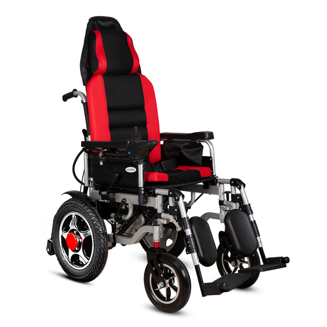 Everactiv EcoRider | Electric Wheelchair with additional Headrest | 180 degree Reclining | Elevating and Detachable Footrest