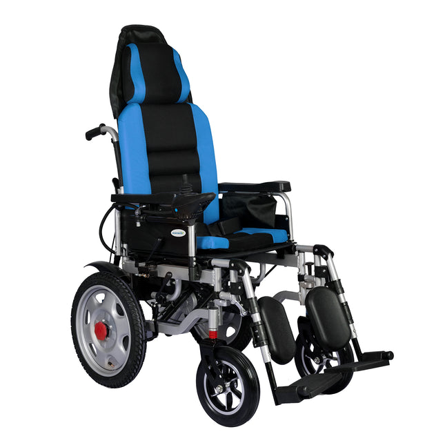 Everactiv EcoRider | Electric Wheelchair with additional Headrest | 180 degree Reclining | Elevating and Detachable Footrest