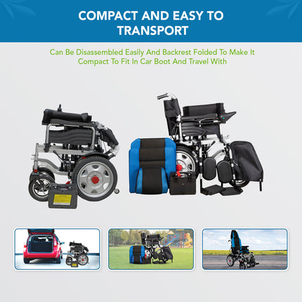 Everactiv EcoRider | Electric Wheelchair with additional Headrest | 180 degree Reclining | Elevating and Detachable Footrest