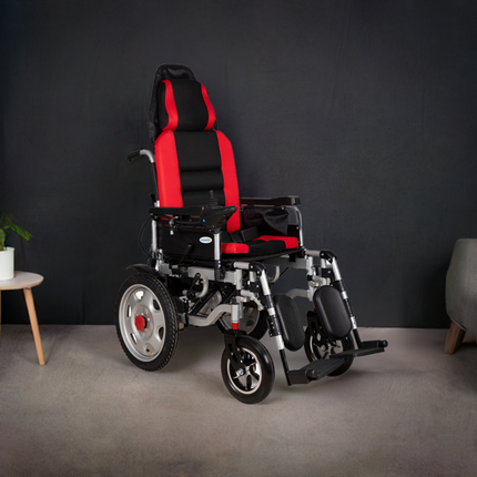 Everactiv EcoRider | Electric Wheelchair with additional Headrest | 180 degree Reclining | Elevating and Detachable Footrest
