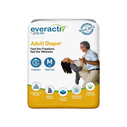 Everactiv Adult Diaper Leakproof, 10 hours Absorption Protection and Wetness Indicator, Unisex with Goodness of Aloe Vera | Pant Style